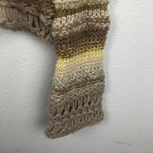 FREE PEOPLE Chunky Knit Cropped Sweater Bell Sleev - Picture 4 of 15